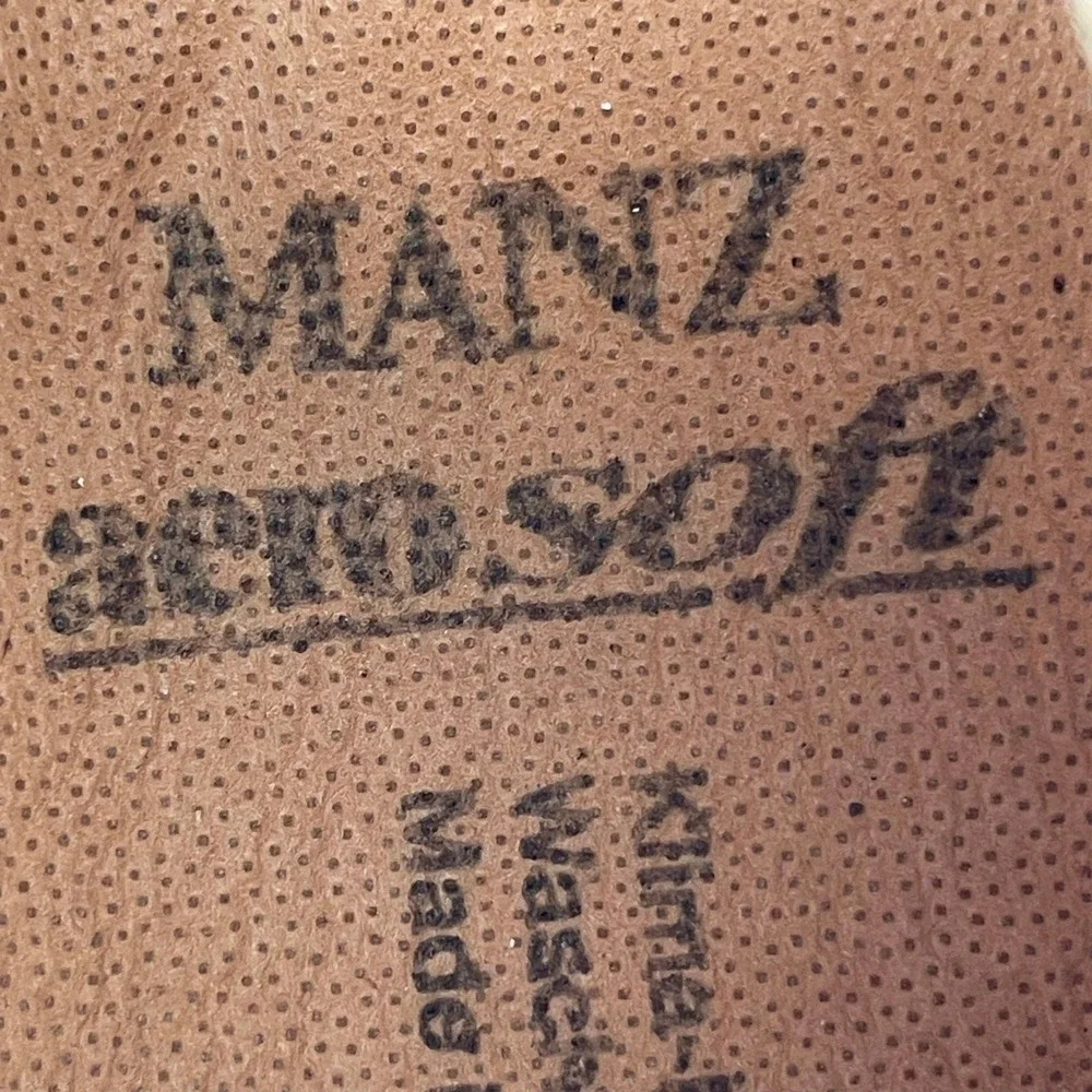 MANZ Shoes UK 7.5 G Beige Tan‎ Suede Perforated Lace Up Comfort Oxford Germany